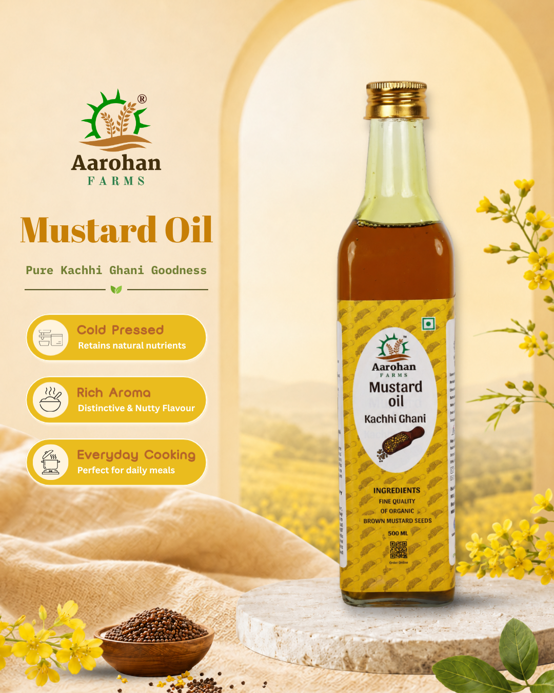 Mustard Oil - Kacchi Ghani (Wood Pressed)
