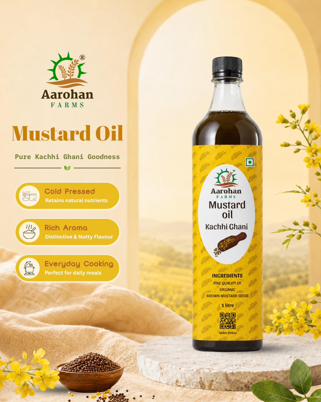 Mustard Oil - Kacchi Ghani (Wood Pressed)