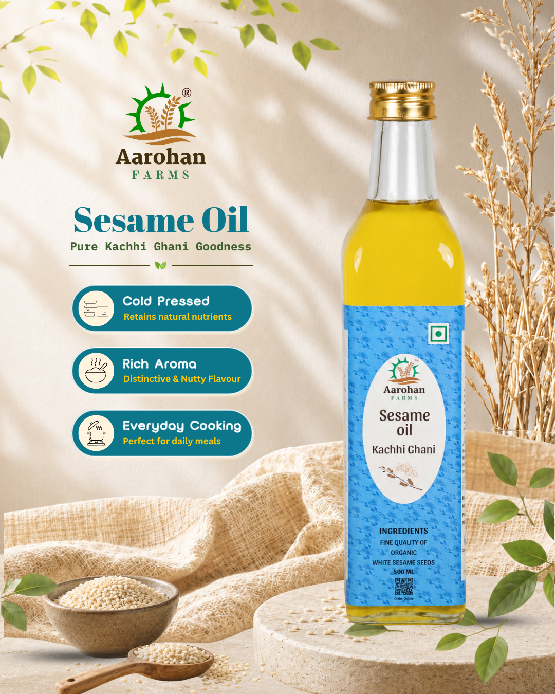 Sesame Oil - Kacchi Ghani (Wood Pressed)