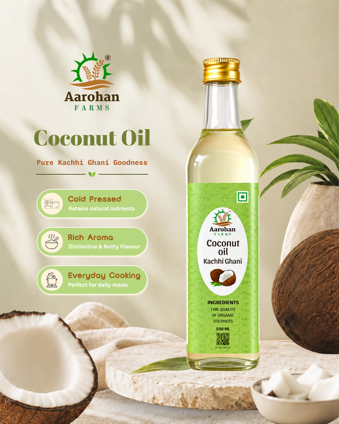 Coconut Oil - Kacchi Ghani (Wood Pressed)
