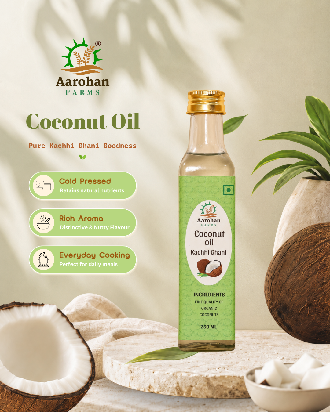 Coconut Oil - Kacchi Ghani (Wood Pressed)
