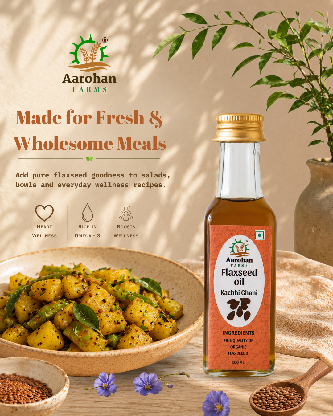 Flaxseed Oil - Kacchi Ghani (Cold Pressed)