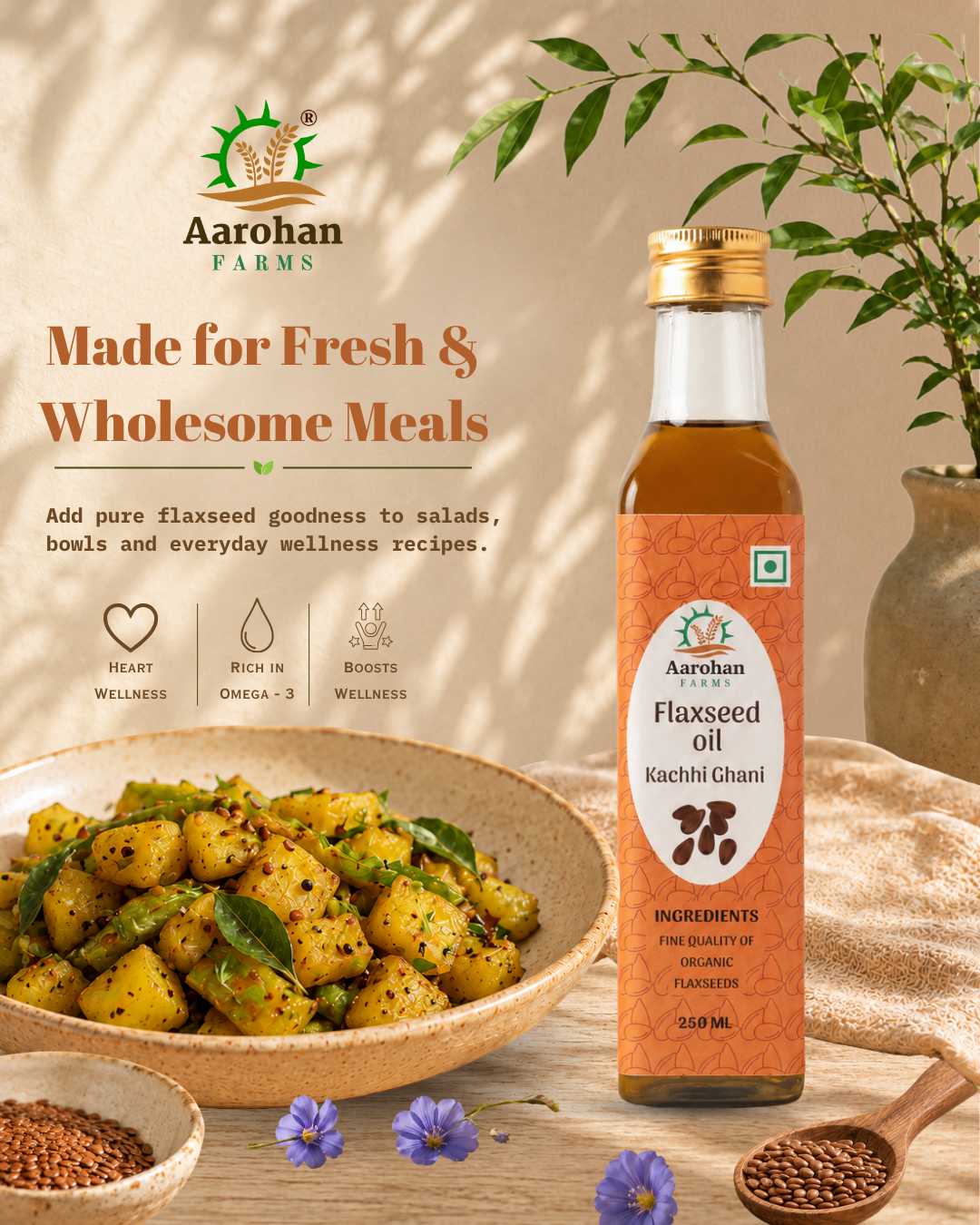 Flaxseed Oil - Kacchi Ghani (Cold Pressed)