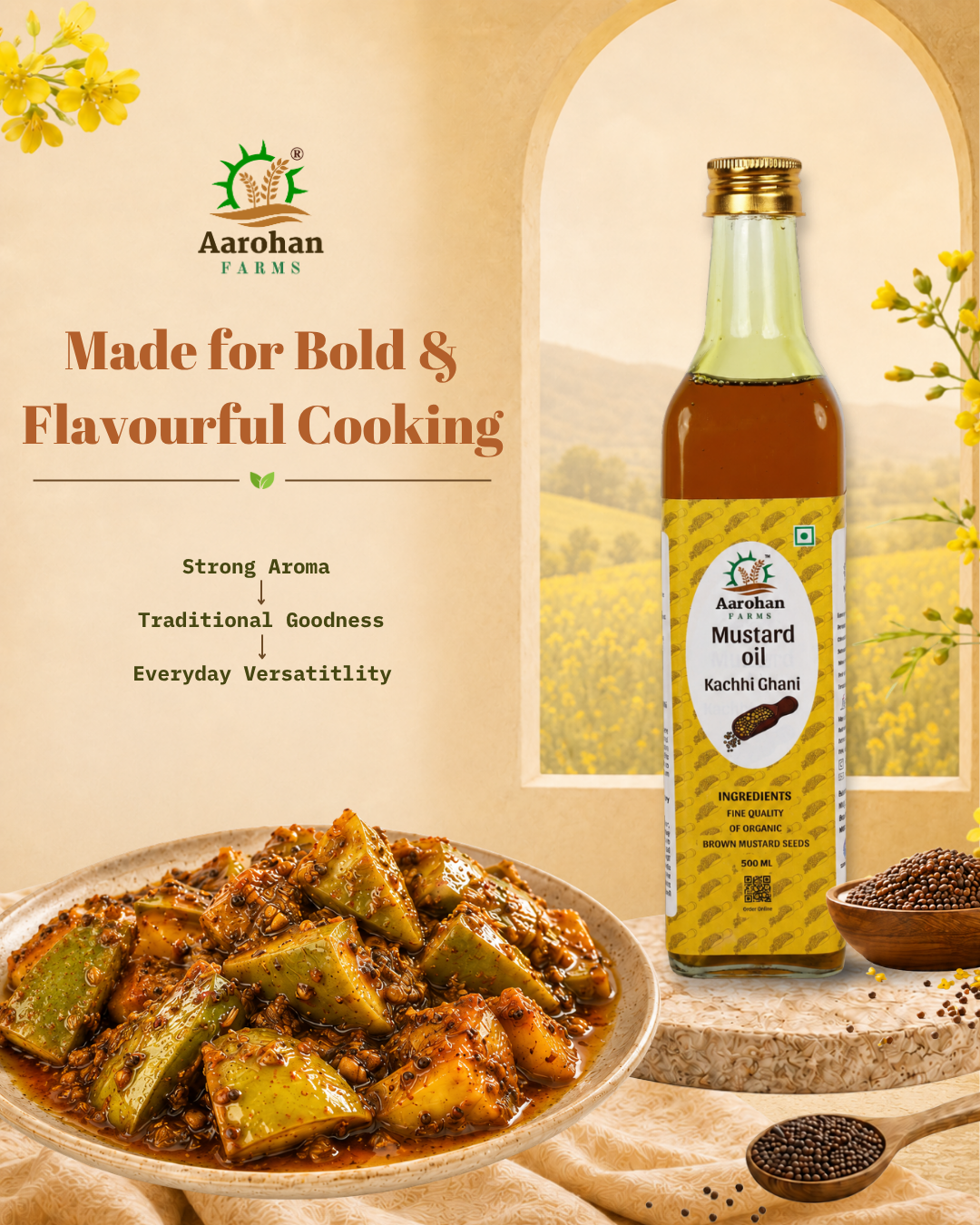 Mustard Oil - Kacchi Ghani (Wood Pressed)