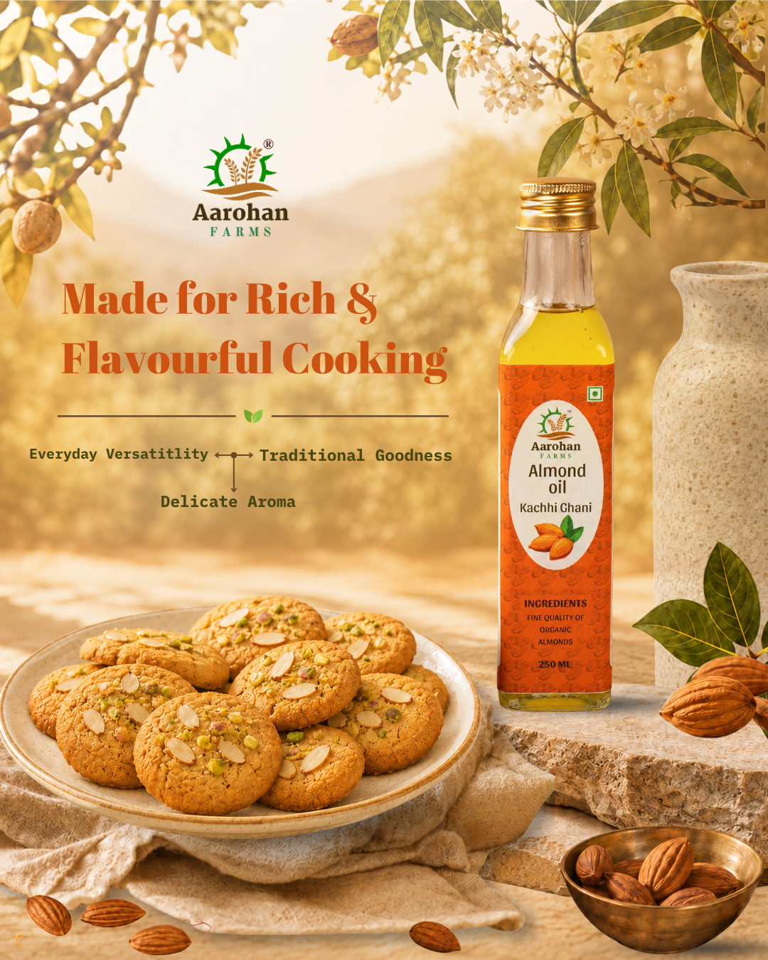 Almond Oil - Kacchi Ghani (Wood Pressed)
