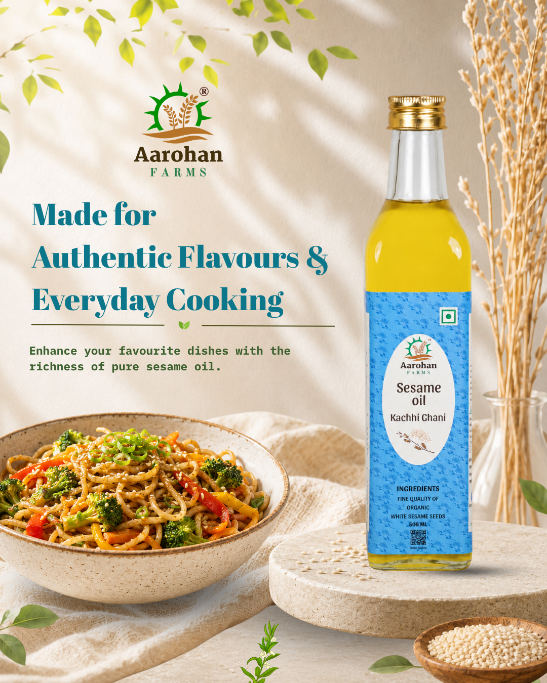 Sesame Oil - Kacchi Ghani (Wood Pressed)