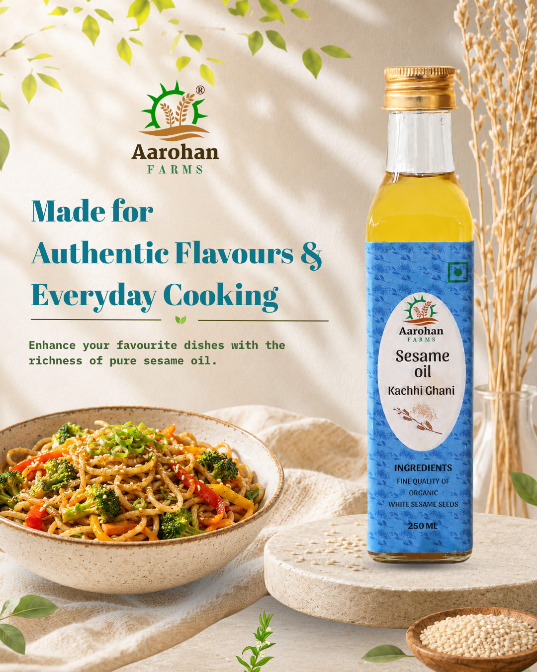 Sesame Oil - Kacchi Ghani (Wood Pressed)