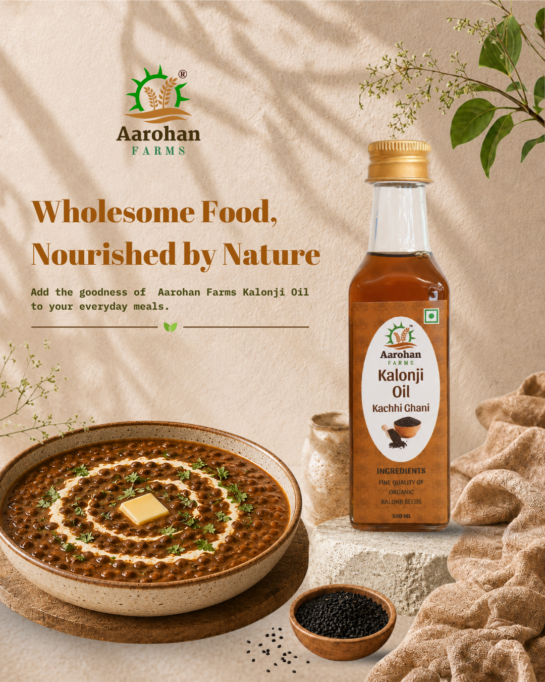 Kalonji Oil - Kacchi Ghani (Cold Pressed)