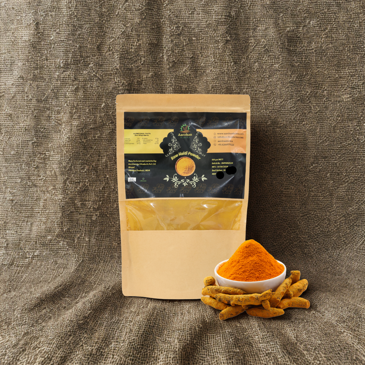 Haldi Powder Kitchen Raw Haldi Powder (100 GM) – Aarohan Agri Products