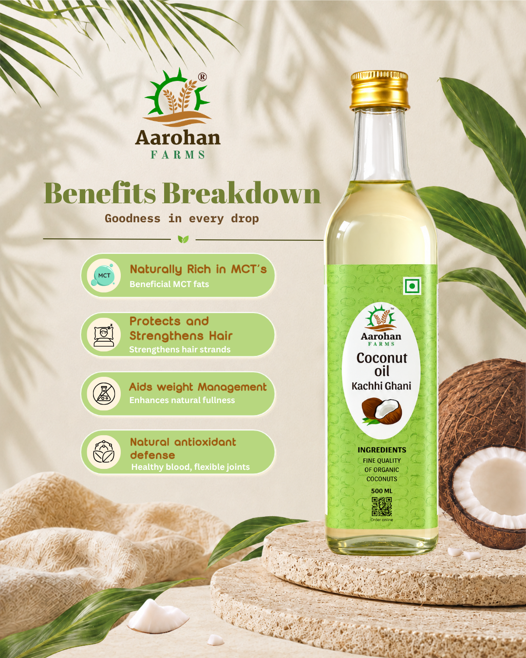 Coconut Oil - Kacchi Ghani (Wood Pressed)