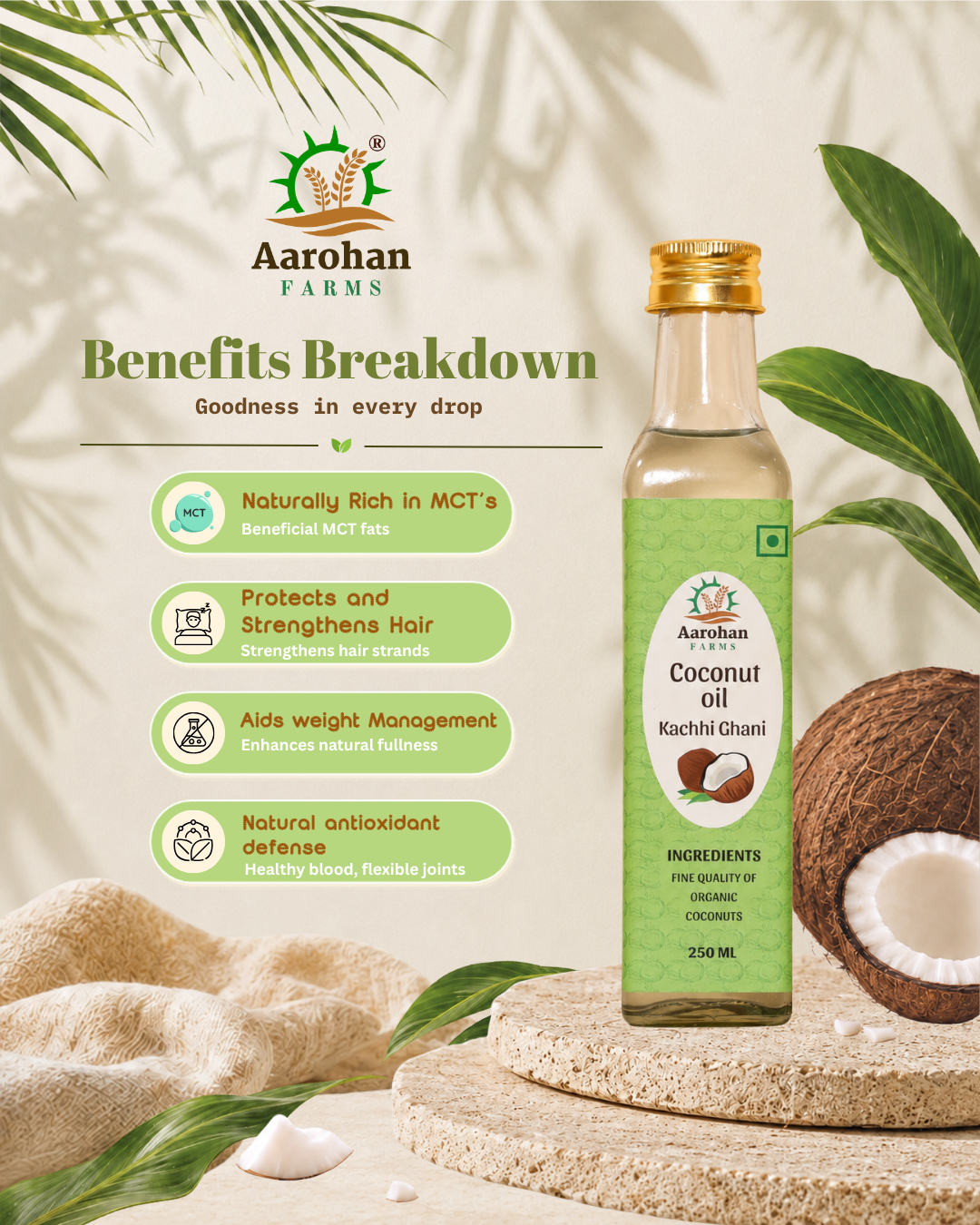 Coconut Oil - Kacchi Ghani (Wood Pressed)