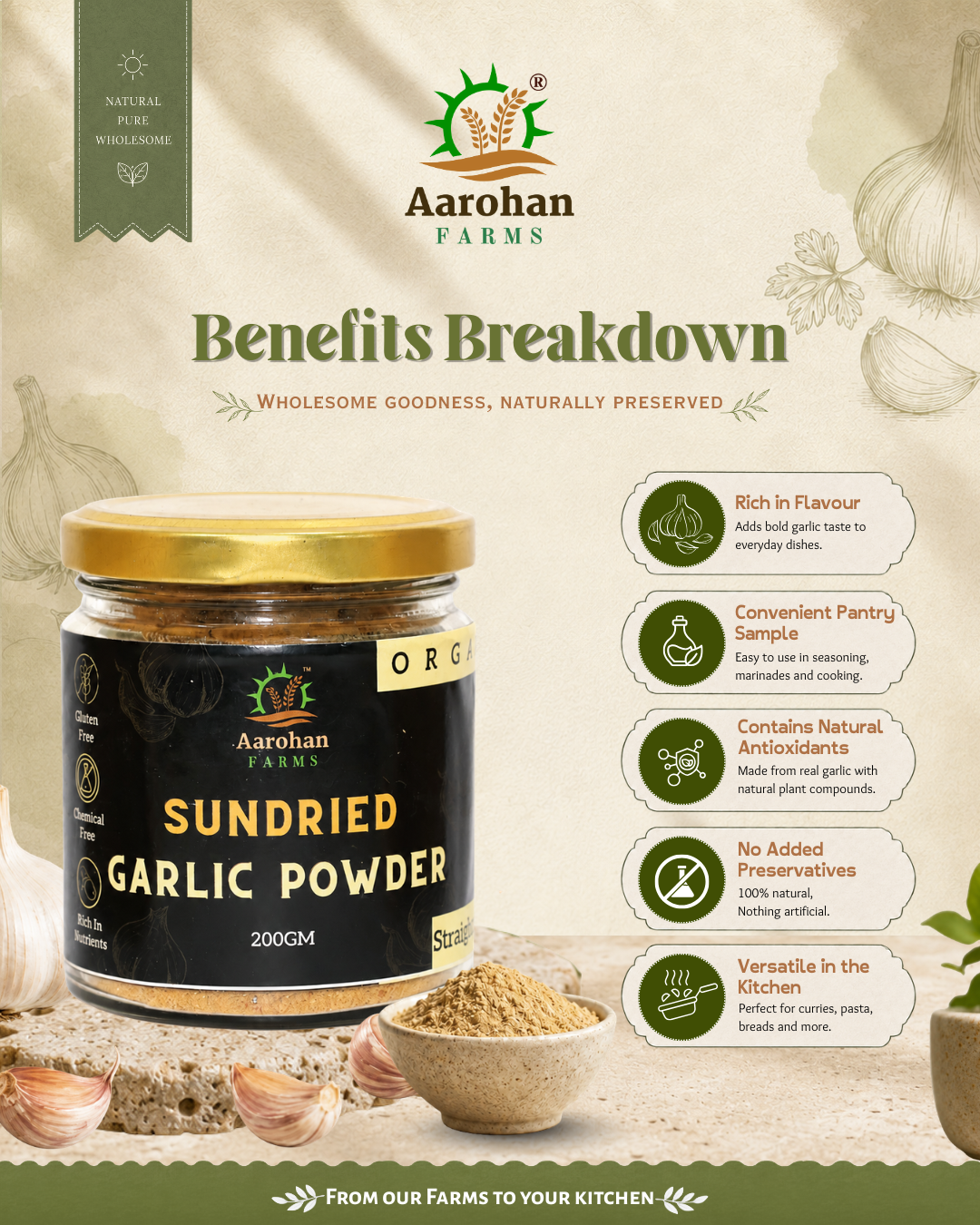 Sundried Garlic Powder (200 GM)