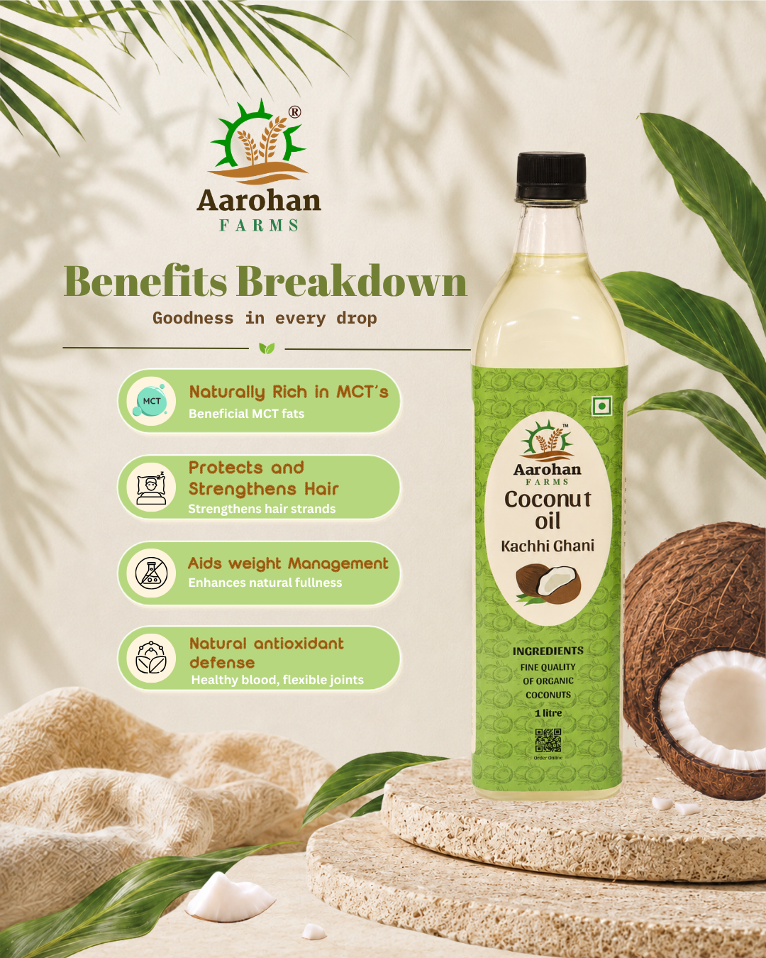 Coconut Oil - Kacchi Ghani (Wood Pressed)