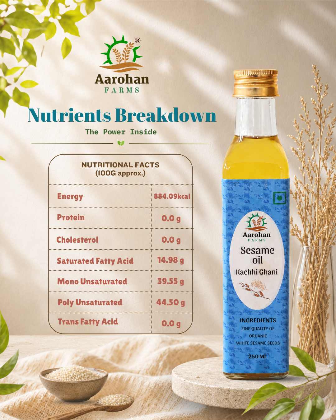 Sesame Oil - Kacchi Ghani (Wood Pressed)