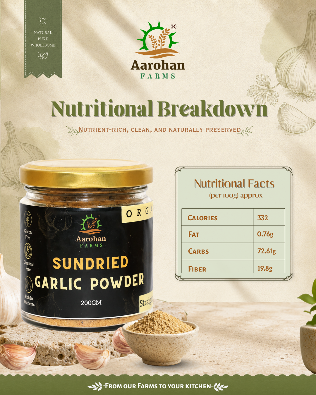 Sundried Garlic Powder (200 GM)