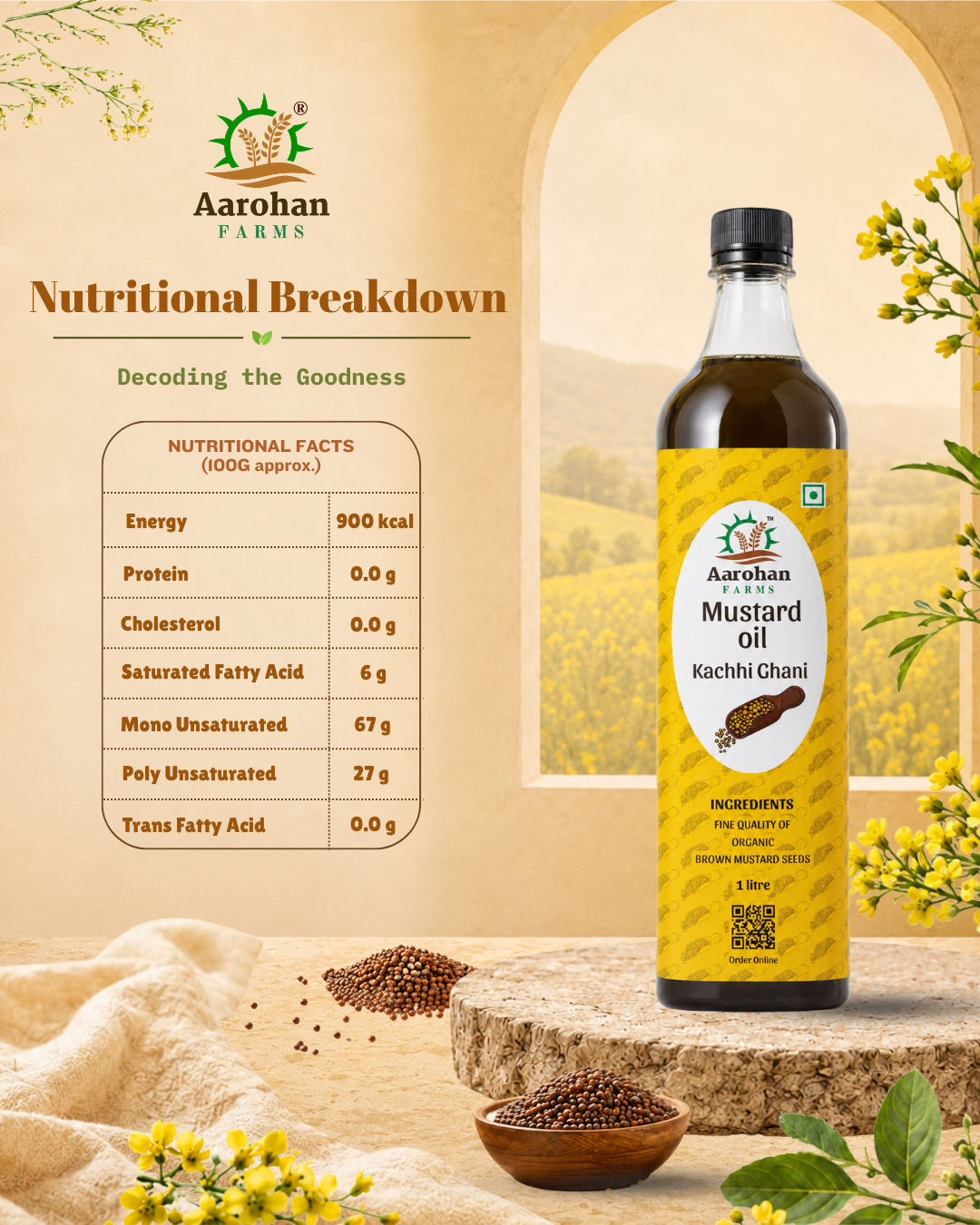 Mustard Oil - Kacchi Ghani (Wood Pressed)