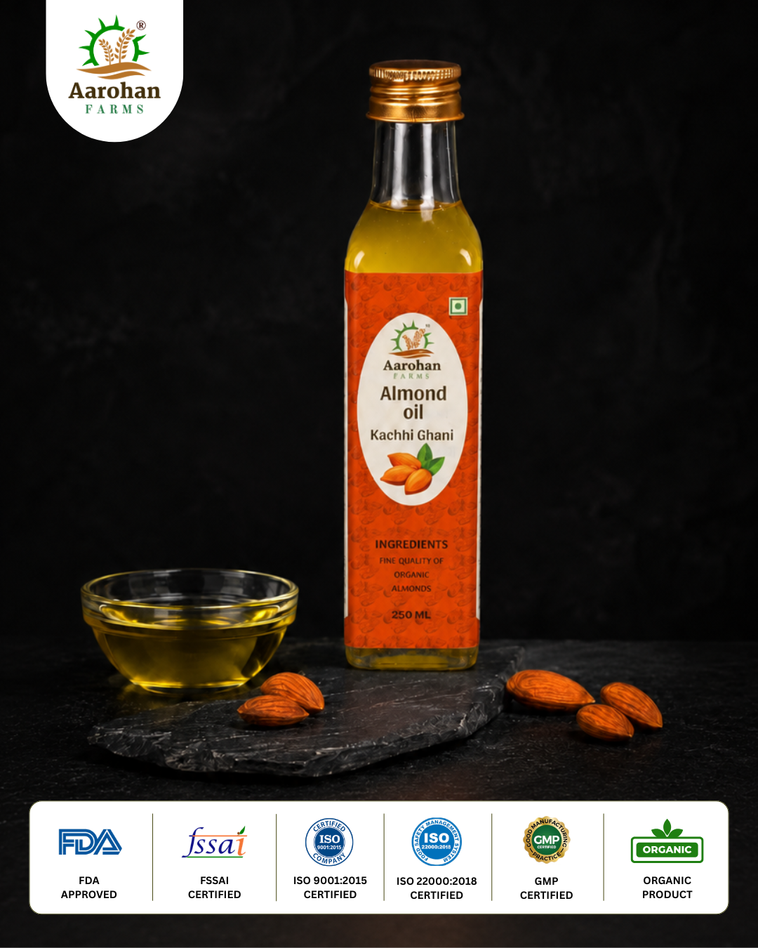 Almond Oil - Kacchi Ghani (Wood Pressed)