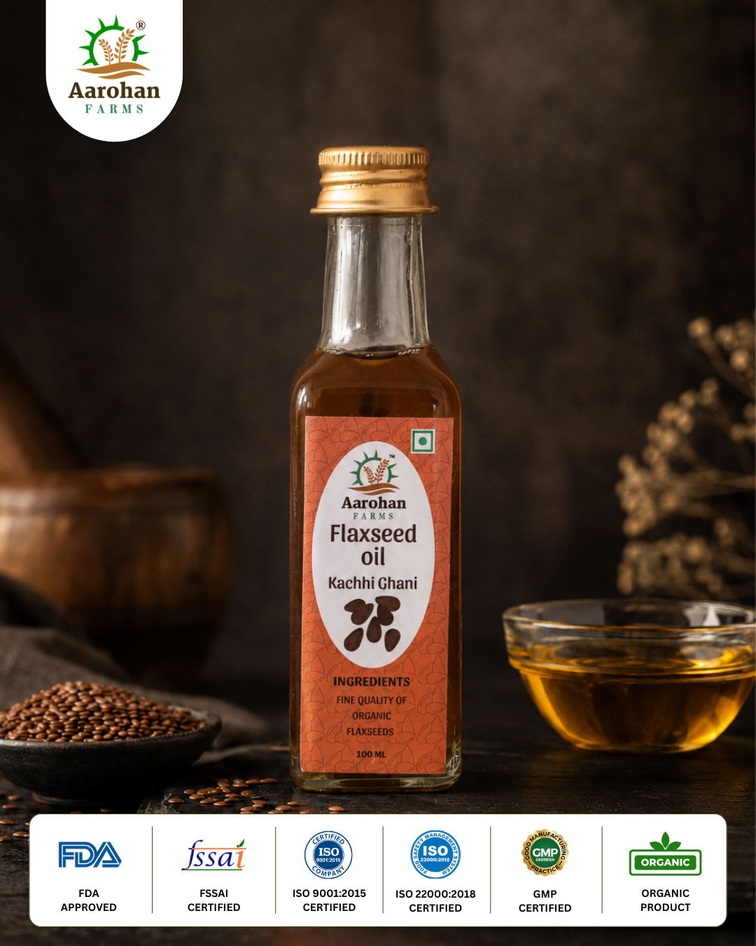 Flaxseed Oil - Kacchi Ghani (Cold Pressed)