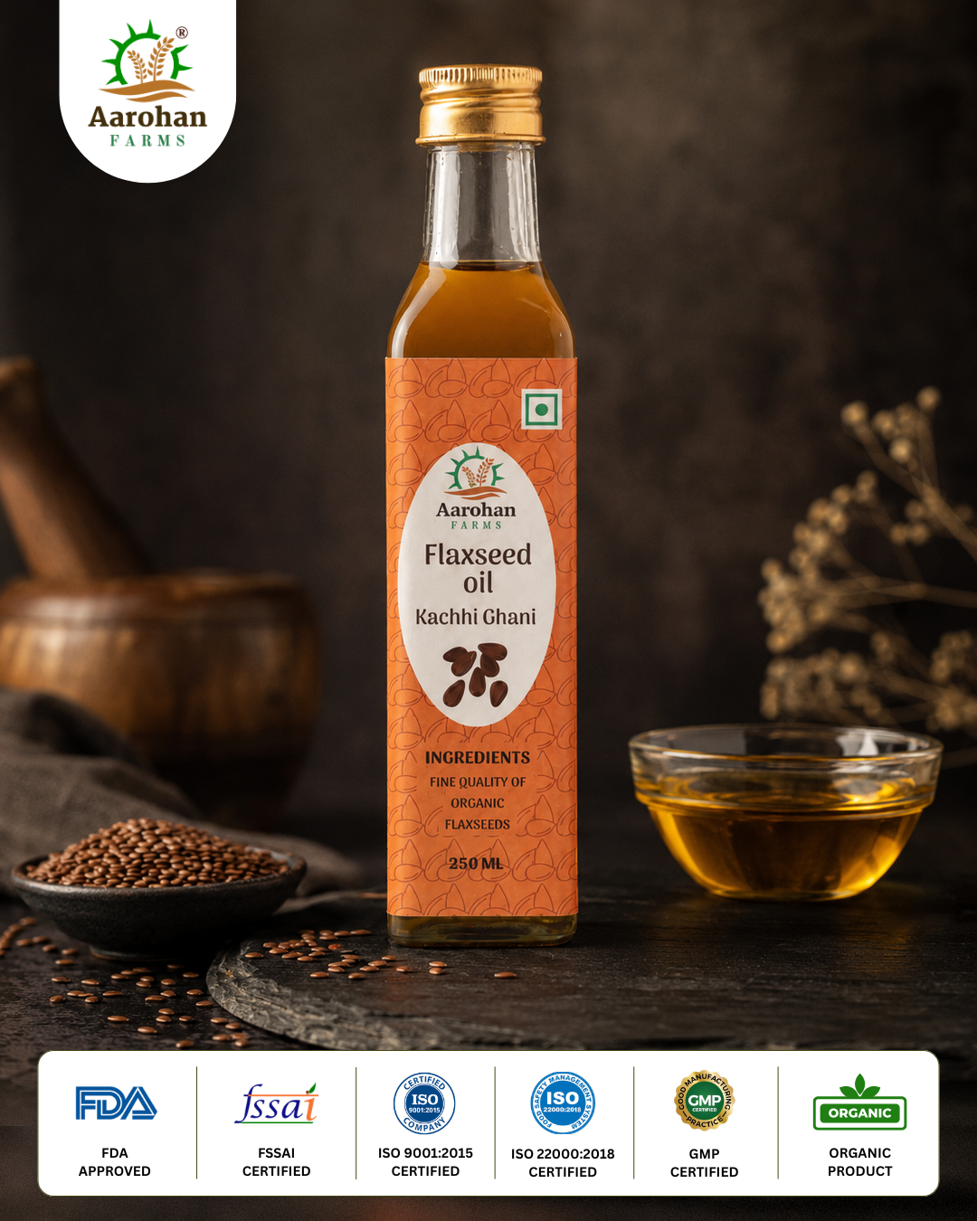 Flaxseed Oil - Kacchi Ghani (Cold Pressed)