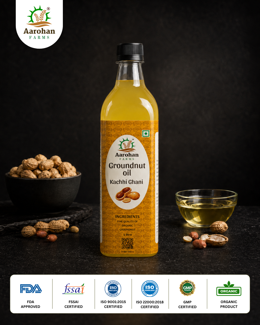 Groundnut Oil - Kacchi Ghani (Wood Pressed)