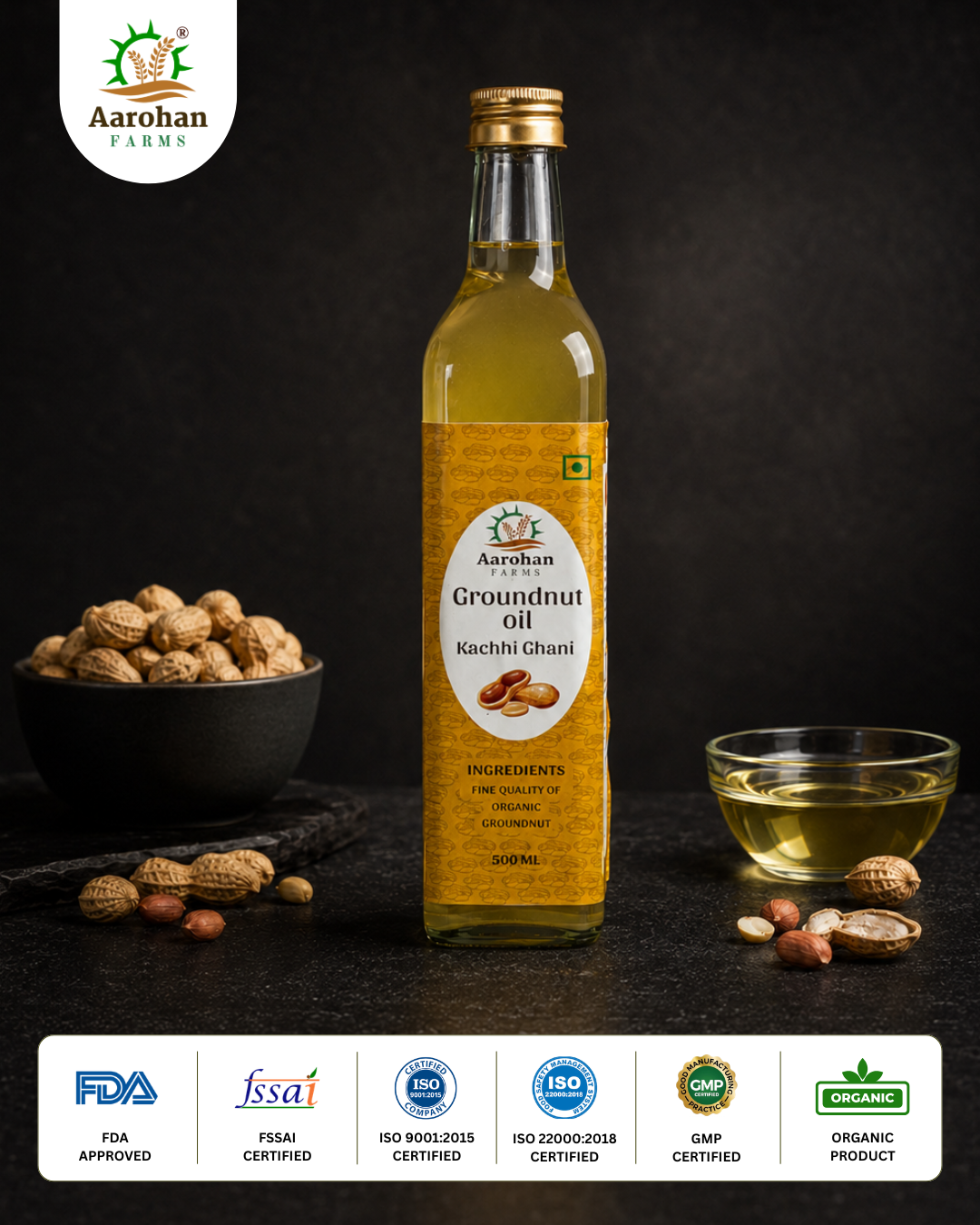 Groundnut Oil - Kacchi Ghani (Wood Pressed)