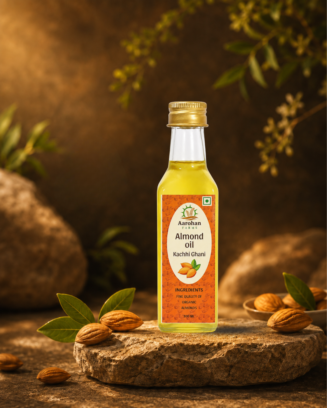 Almond Oil - Kacchi Ghani (Wood Pressed)