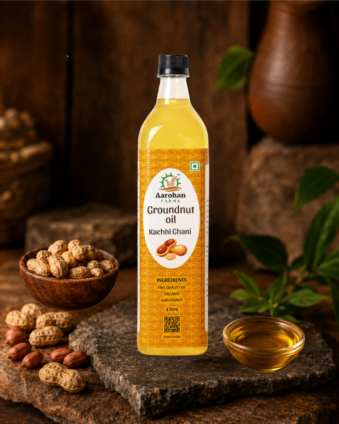 Groundnut Oil - Kacchi Ghani (Wood Pressed)